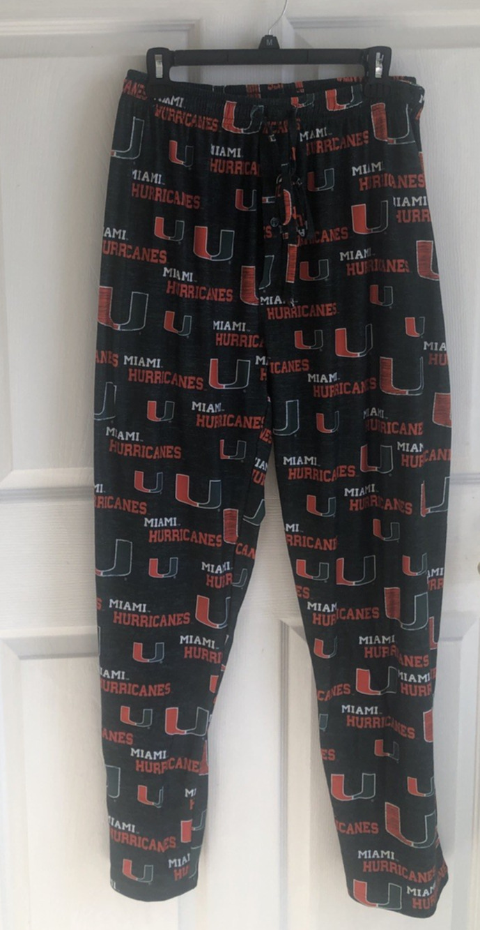 Miami Hurricane mens XXL pajama bottoms lounge wear drawstring Pockets.......